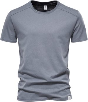 تي شيرت رجالي من Hot BODY تيشيرت صيفي سادة بأكمام قصيرة ورقبة دائرية كاجوال من القطن للرجال ملابس الشارع (اللون: رمادي، المقاس: الولايات المتحدة الأمريكية L 70-80 كجم)