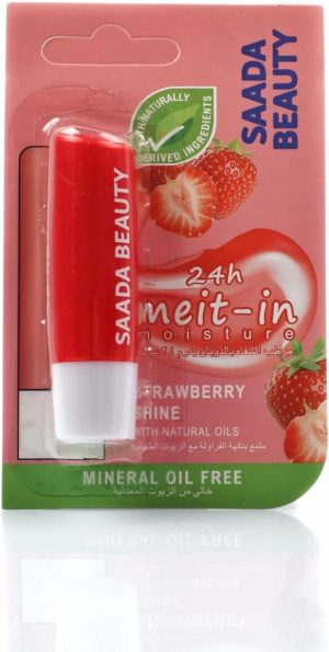 سعادة بيوتي مرطب الشفاه اللامع بالفراولة لمدة 24 ساعة 4.8 جم متعدد الالوان
