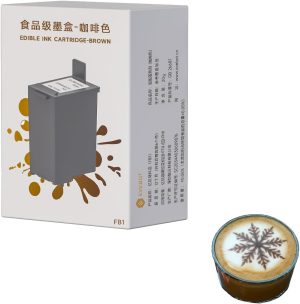 ايفبوت طابعة فنون قهوة لاتيه بديلة من فانسي بوكس متوافقة مع EB-FT4 وEB-FM1، نمط طباعة على كعكة الكابتشينو والكوكتيل والماكرون، فانسي بوكس FB1 - بني، قطعة واحدة