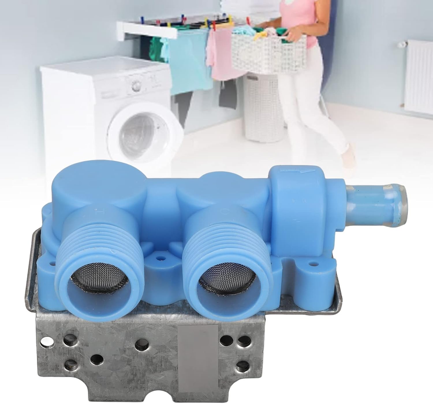 صمام مدخل مياه متين من ال بي اي سي، توافق واسع، للغسالة، صمام مدخل المياه، مصنوع من البولي بروبيلين الازرق المقاوم للماء 220-240 فولت 2 صمام مدخل مياه متين من ال بي اي سي، توافق واسع، للغسالة، صمام مدخل المياه، مصنوع من البولي بروبيلين الازرق المقاوم للماء 220-240 فولت - الصورة 2