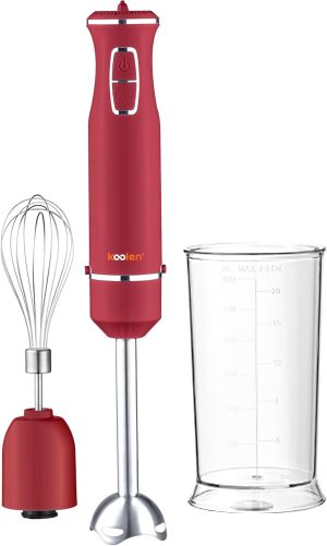 خلاط يدوي من كولن، 500 واط، 3 وظائف، أحمر
