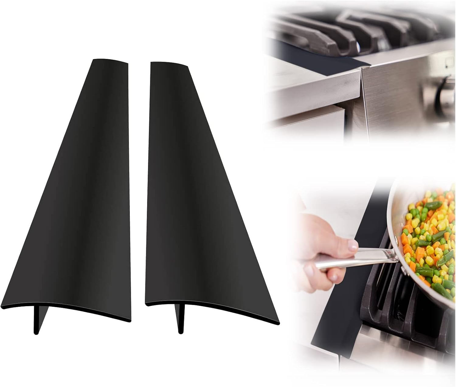 سيوسى اغطية فجوة الموقد، حشوة مرنة مقاومة للحرارة بين الطاولات واسطح الموقد، واقي جانبي للفرن مخفي بدون خياطة، يمنع فوضى مساحة الطاولة، 21 انش، اسود، عبوة من قطعتين 1 سيوسى اغطية فجوة الموقد، حشوة مرنة مقاومة للحرارة بين الطاولات واسطح الموقد، واقي جانبي للفرن مخفي بدون خياطة، يمنع فوضى مساحة الطاولة، 21 انش، اسود، عبوة من قطعتين