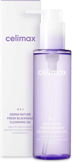 [سيليماكس] زيت تنظيف الرؤوس السوداء والجوجوبا من ديرما نيتشر فريش - مكياج خفيف وغير دهني للمسام المسدودة، تركيبة تذويب الرؤوس السوداء، 150 مل