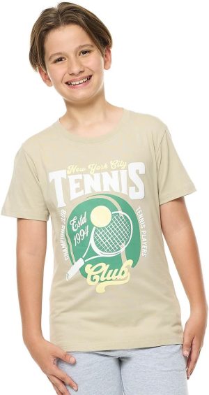 تيشرت مطبوع برقبة دائرية ضيقة واكمام قصيرة للاولاد 325-1088TB131-1