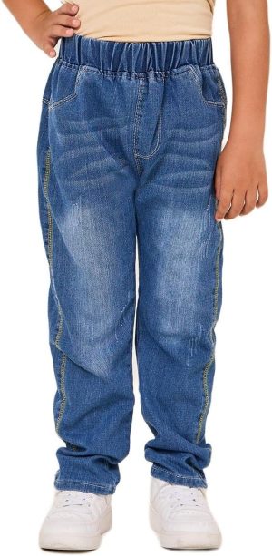 بنطلون جينز بقصة عادية وجيوب جانبية للاولاد من ستايلي، موديل 2111257403