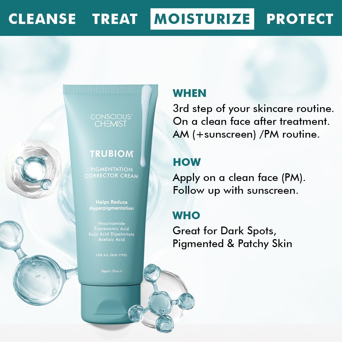 كريم للوجه من كونشس كيمست لإزالة التصبغات والبقع الداكنة، مناسب لجميع أنواع البشرة، 50 جرام 4 كريم للوجه من كونشس كيمست لإزالة التصبغات والبقع الداكنة، مناسب لجميع أنواع البشرة، 50 جرام - الصورة 4