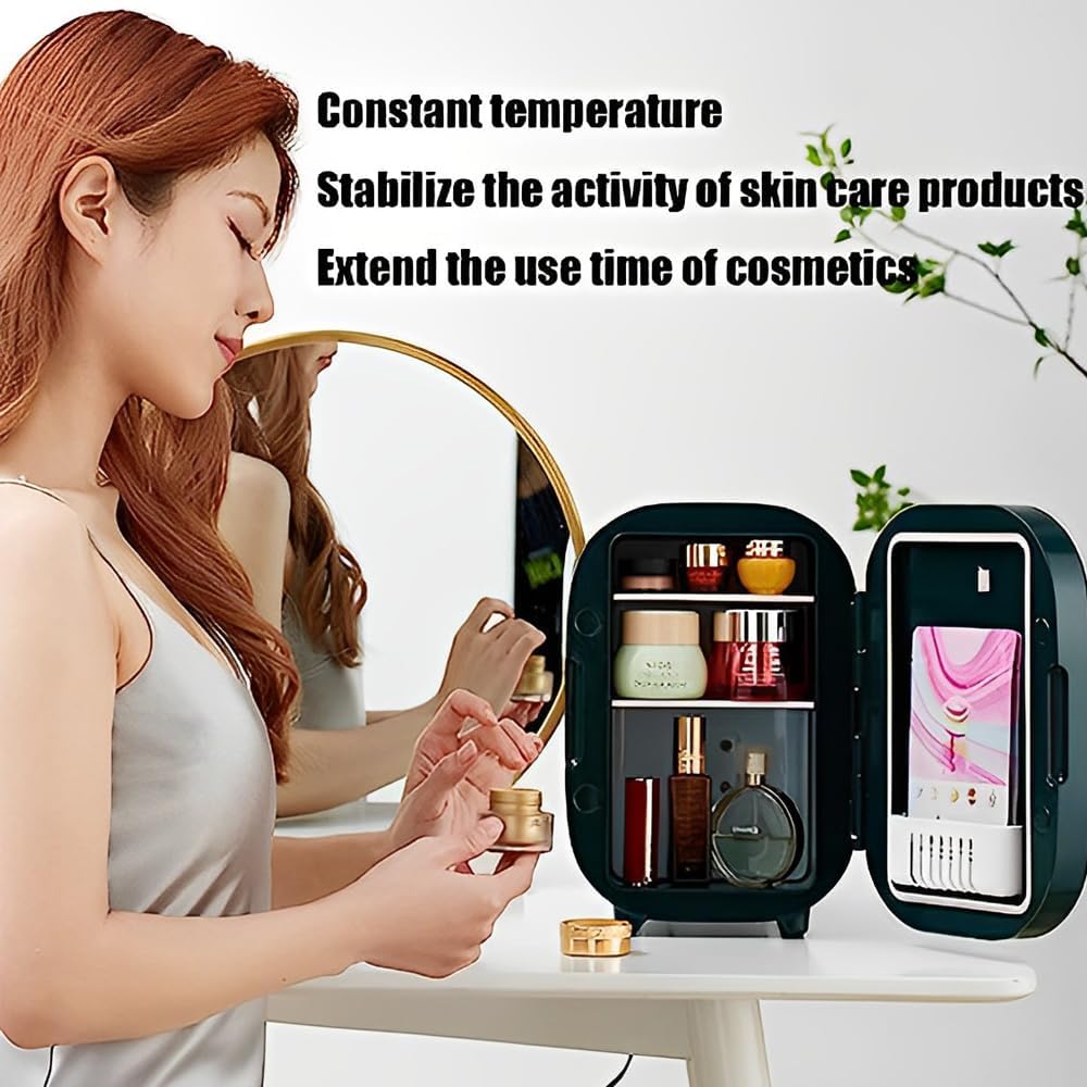 ارابيست ثلاجة صغيرة بمراة سعة 8 لتر تجميل للعناية بالبشرة مع اضاءة LED تخزين بارد وساخن للسفر والمكياج والعناية (ابيض) 5 ارابيست ثلاجة صغيرة بمراة سعة 8 لتر تجميل للعناية بالبشرة مع اضاءة LED تخزين بارد وساخن للسفر والمكياج والعناية (ابيض) - الصورة 5