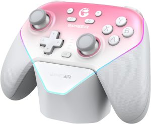 GameSir Super Nova Multiplatform Game Controller – 2.4G Wireless for PC/Switch/iOS/Android – Hall Effect Joystick & Triggers, Magnetic Faceplate, RGB Lighning,Charging Dock (Pink)