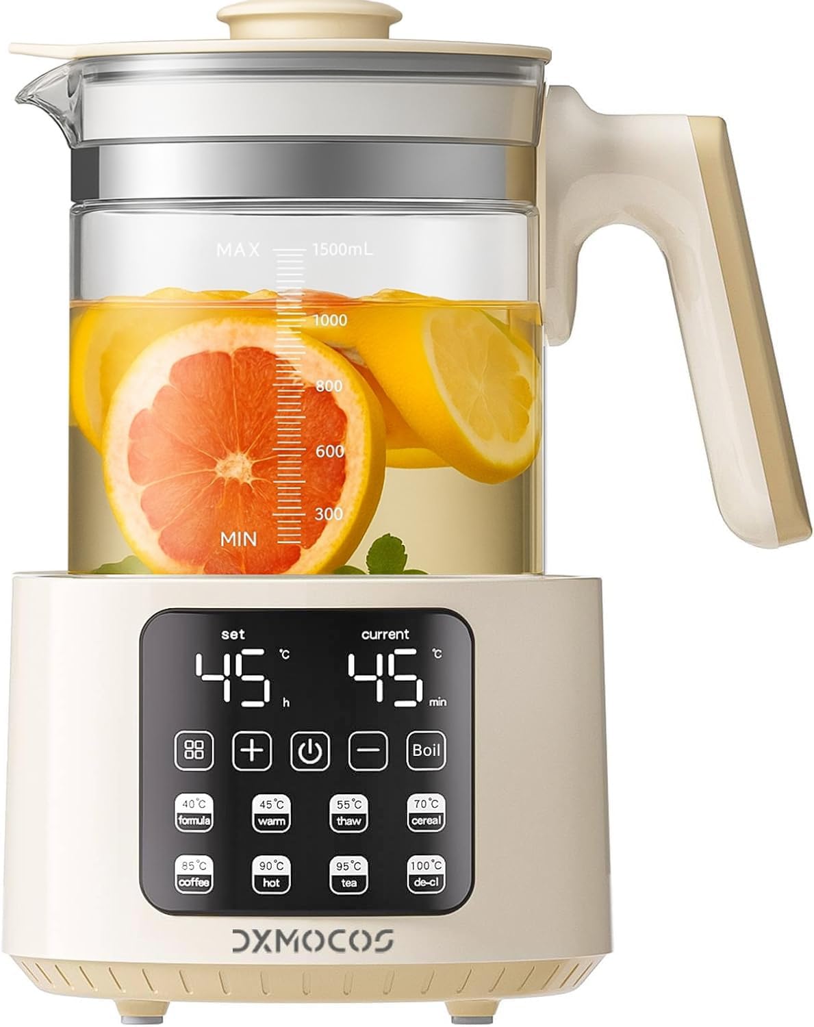 دكسموكوس غلاية كهربائية مع تحكم في درجة الحرارة بسعة كبيرة 1.5 لتر من الستانلس ستيل، قابلة للتعديل من 40 الى 100 درجة مئوية، تحافظ على الدفء لمدة 72 ساعة، قابس نوع جي، غلاية للقهوة والشاي ومسحوق 1 دكسموكوس غلاية كهربائية مع تحكم في درجة الحرارة بسعة كبيرة 1.5 لتر من الستانلس ستيل، قابلة للتعديل من 40 الى 100 درجة مئوية، تحافظ على الدفء لمدة 72 ساعة، قابس نوع جي، غلاية للقهوة والشاي ومسحوق