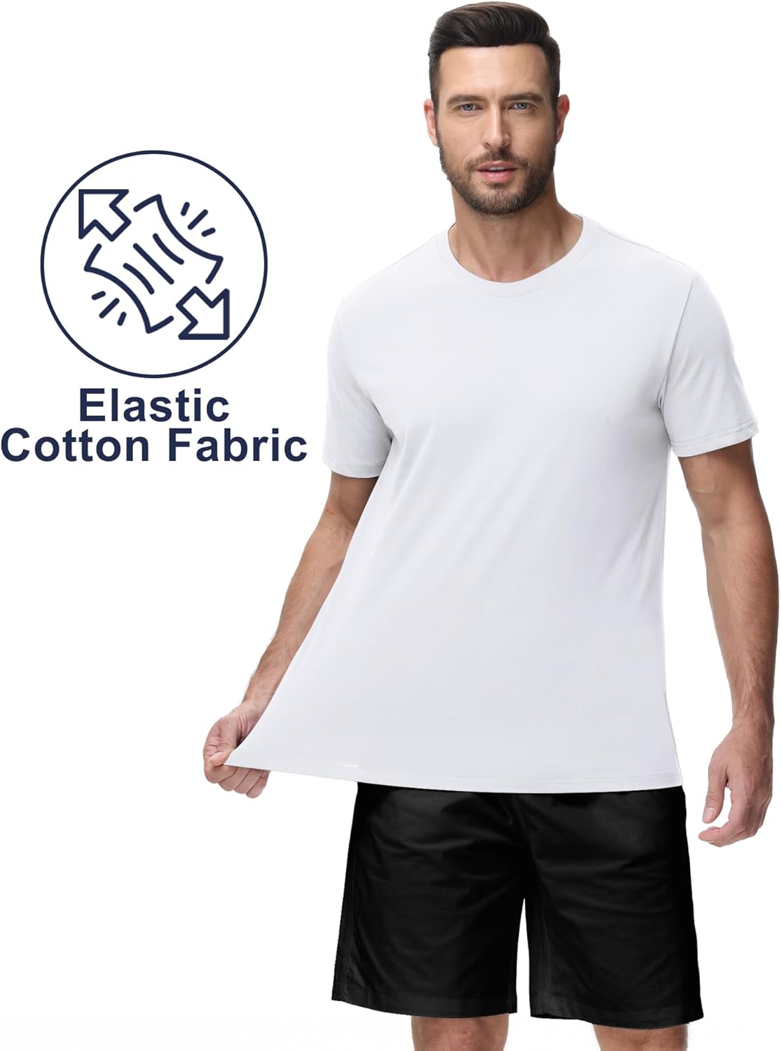 تي شيرت قطن سادة بأكمام قصيرة ورقبة دائرية ضيقة للرجال من زوفلاي - عبوة من 3 قطع 3 تي شيرت قطن سادة بأكمام قصيرة ورقبة دائرية ضيقة للرجال من زوفلاي - عبوة من 3 قطع - الصورة 3