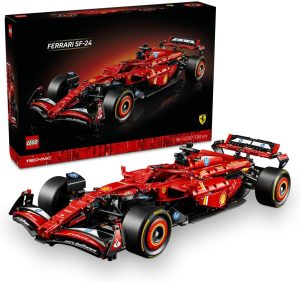 مجموعة نموذج سيارة Ferrari SF-24 F1 من ليغو Technic للبالغين، مجموعة بناء للبالغين، نموذج سيارة سباق F1 مع آلية التوجيه وناقل الحركة بسرعتين، هدية ليغو للبالغين هواة سباقات السيارات‏ 42207