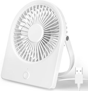 مروحة مكتب بمنفذ USB شخصية صغيرة من مابروتي 3 سرعات محمولة هادئة يمكن تعليقها طاولة قابلة للتعديل لتبريد أفضل للمنزل والمكتب والسيارة والأماكن الداخلية والخارجية أبيض 18.0 واط