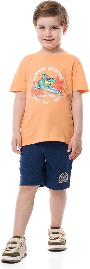 R&B Boys 325-0973KB171-1 Printed T-Shirt with Crew Neck and Short Sleeves
