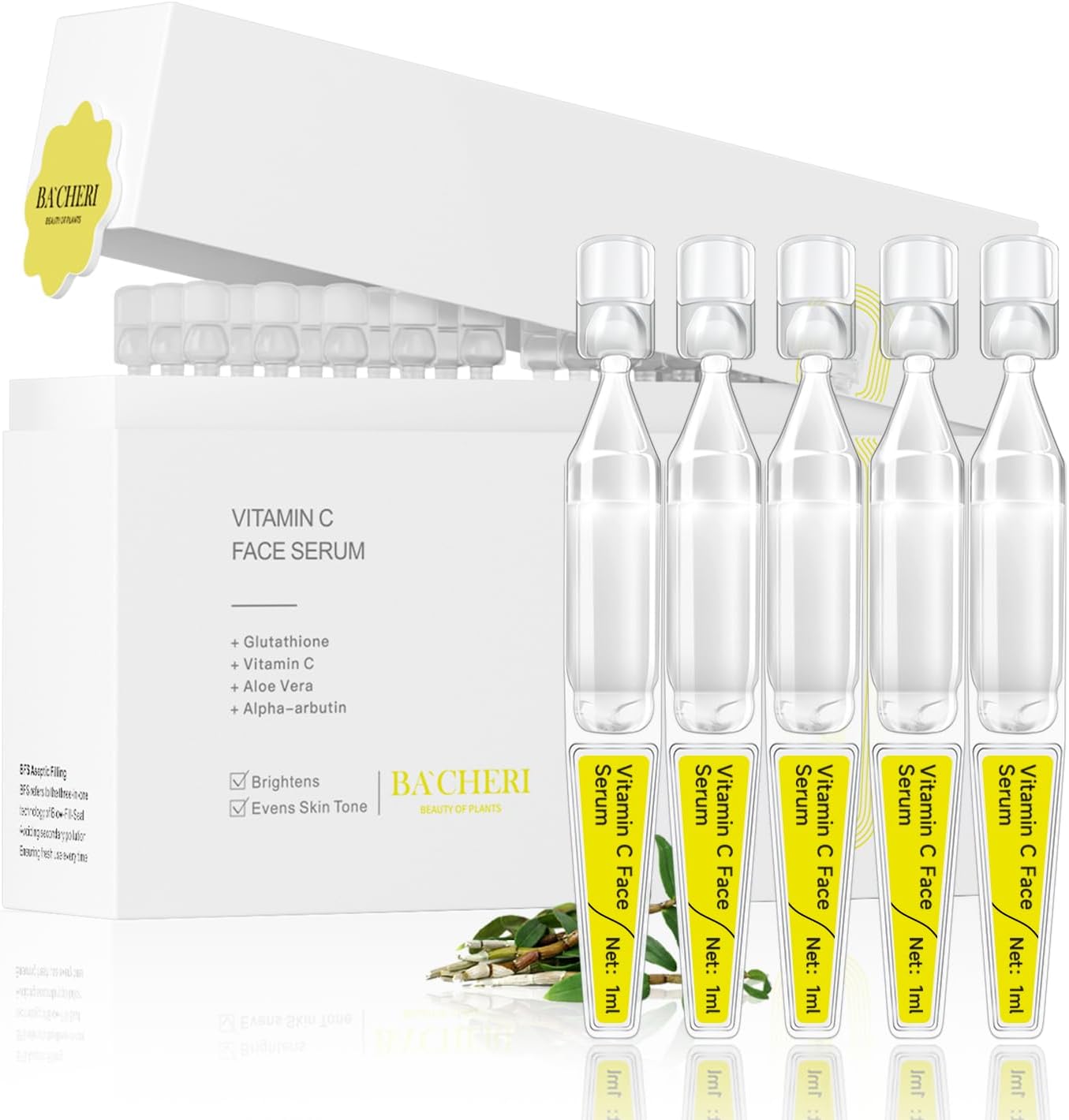 سيروم فيتامين سي للوجه بحمض الهيالورونيك والجلوتاثيون وخلاصة الصبار العضوي ومصل مرطب وتفتيح ومزيل البقع الداكنة ومكافحة علامات التقدم في السن من باتشيري، 30 امبولة، لكل انواع البشرة، للجنسين 1 سيروم فيتامين سي للوجه بحمض الهيالورونيك والجلوتاثيون وخلاصة الصبار العضوي ومصل مرطب وتفتيح ومزيل البقع الداكنة ومكافحة علامات التقدم في السن من باتشيري، 30 امبولة، لكل انواع البشرة، للجنسين