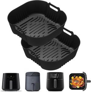 مجموعة من 2 قالب سيليكون لمقلاة الهواء الساخن، ملحقات المقلاة الهوائية فيليبس XL - 6.2 لتر (HD9270)/5000 سلسلة XXL، 7.2 لتر (HD9285)، حشوة سيليكون للقلاية الهوائية، طبق كسرولة للمقلاة الهوائية كوسوري