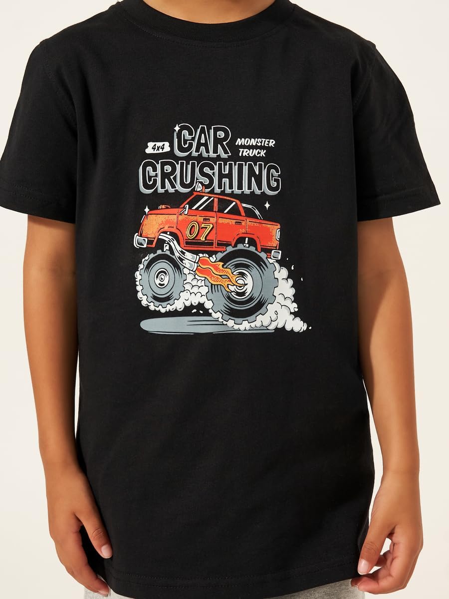 تيشيرت باكمام قصيرة وطبعة جرافيك للاولاد من ستايلي 4 تيشيرت باكمام قصيرة وطبعة جرافيك للاولاد من ستايلي - الصورة 4