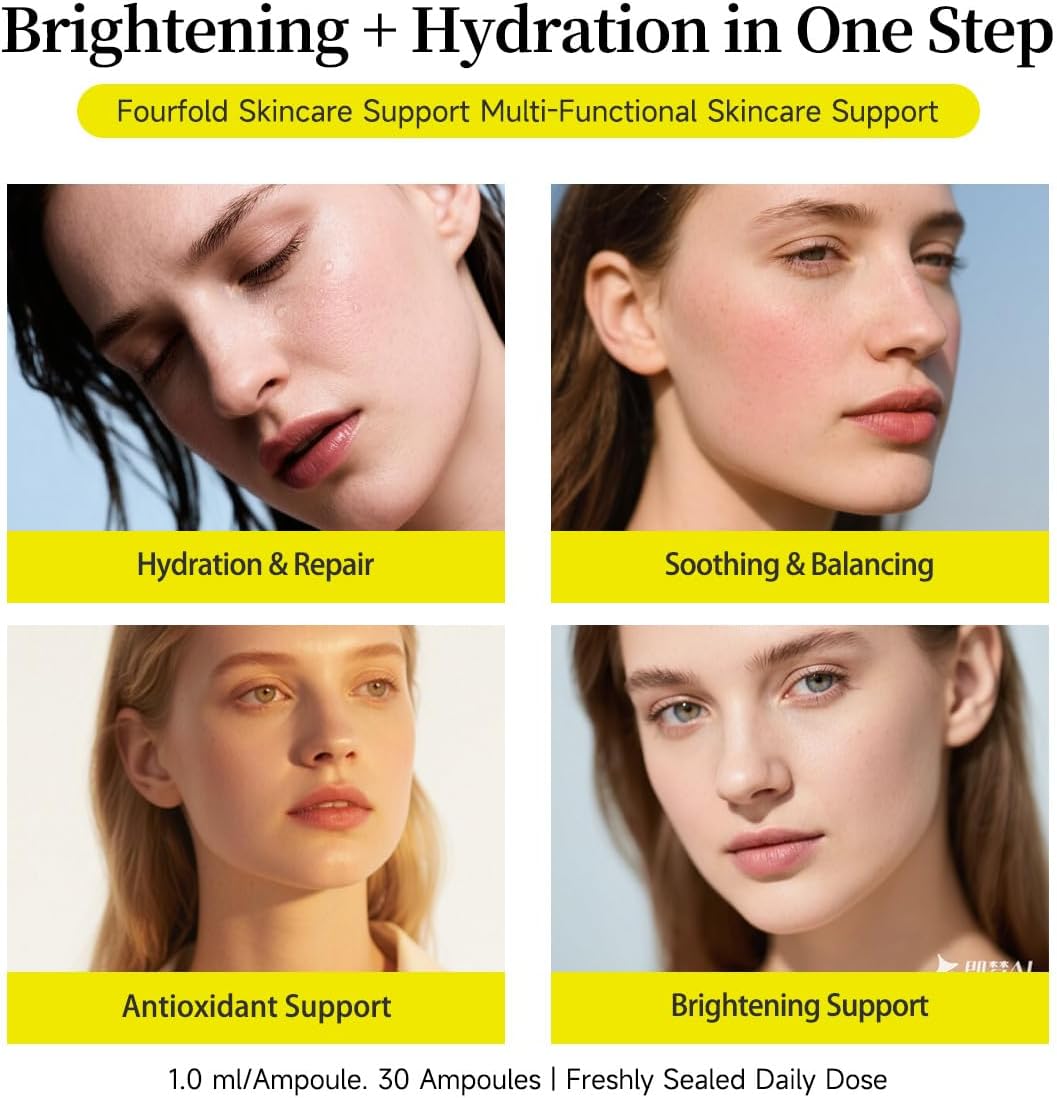 سيروم فيتامين سي للوجه بحمض الهيالورونيك والجلوتاثيون وخلاصة الصبار العضوي ومصل مرطب وتفتيح ومزيل البقع الداكنة ومكافحة علامات التقدم في السن من باتشيري، 30 امبولة، لكل انواع البشرة، للجنسين 4 سيروم فيتامين سي للوجه بحمض الهيالورونيك والجلوتاثيون وخلاصة الصبار العضوي ومصل مرطب وتفتيح ومزيل البقع الداكنة ومكافحة علامات التقدم في السن من باتشيري، 30 امبولة، لكل انواع البشرة، للجنسين - الصورة 4