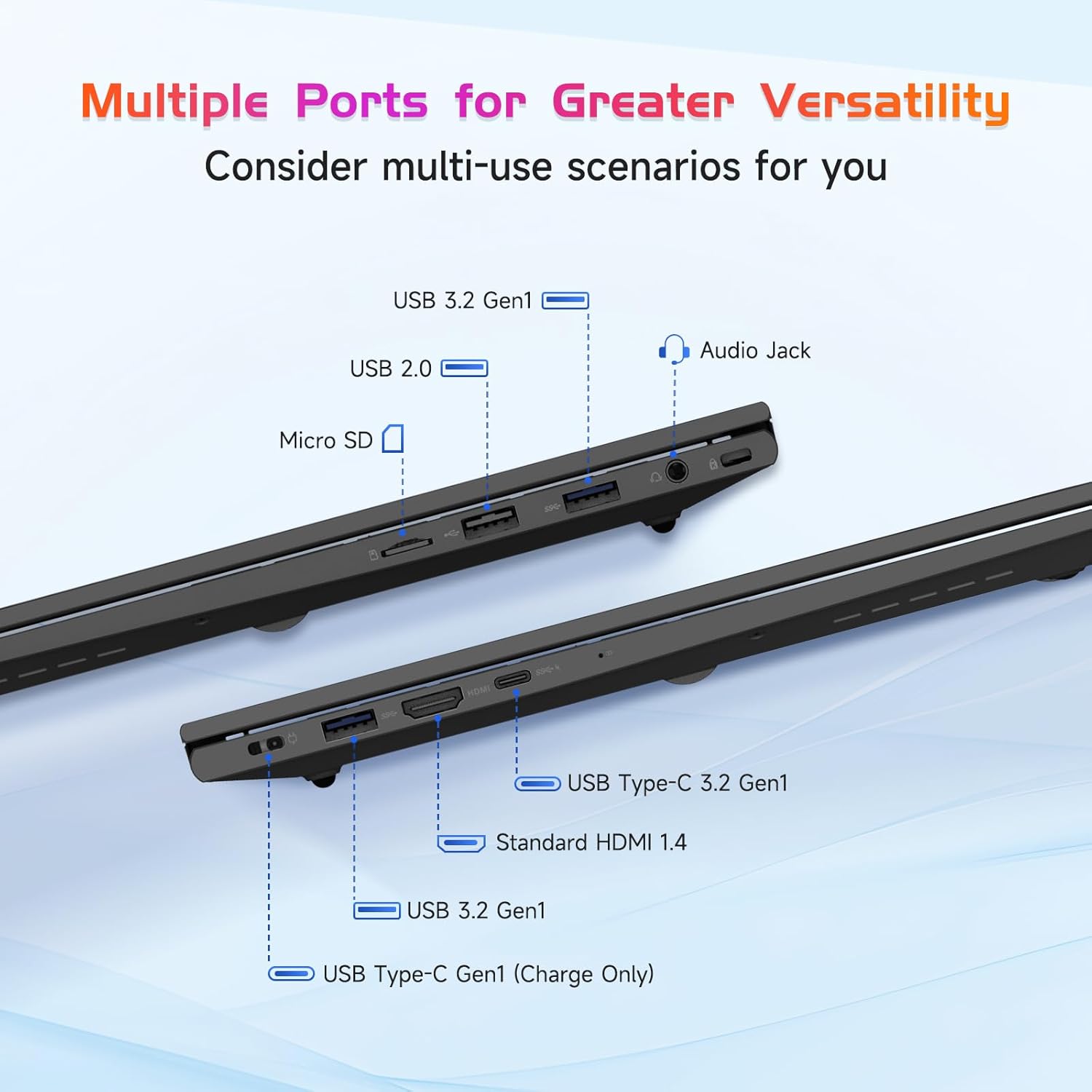 NIMO 17.3" IPS FHD-Laptop, Intel 6 Cores i3-1215U 32GB RAM 2TB SSD (Beat Ryzen 5 7520U, Up to 4.4GHz) Computer with 65W GaN Type C Backlit Keyboard Fingerprint, for Home Student and Business Gray 6 NIMO 17.3" IPS FHD-Laptop, Intel 6 Cores i3-1215U 32GB RAM 2TB SSD (Beat Ryzen 5 7520U, Up to 4.4GHz) Computer with 65W GaN Type C Backlit Keyboard Fingerprint, for Home Student and Business Gray - الصورة 6