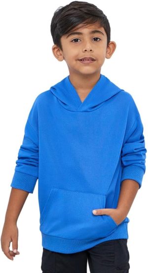 سويت شيرت بغطاء للرأس بقصة مريحة وجيب امامي للاولاد من ستايلي، لون ازرق