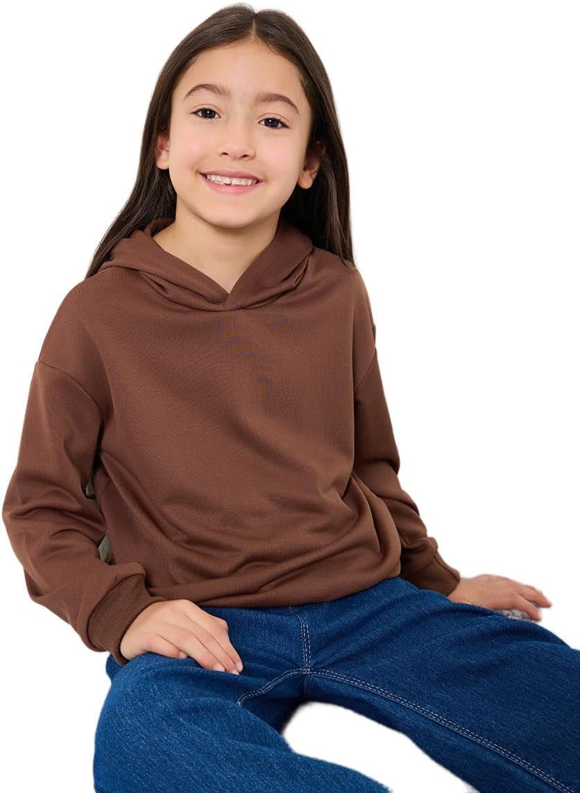 Styli Girls Solid Hoodie With Dropped Shoulder 1 Styli Girls Solid Hoodie With Dropped Shoulder