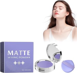 بودرة لافندر مات من اكسيكوزال، بودرة غير لامعة للتحكم في الزيت، مسحوق ماص للزيت، بودرة تثبيت مكياج تدوم طويلا، بودرة مضغوطة للتحكم في الدهون، تقليل اللمعان وضبابية المسام، لجميع انواع البشرة