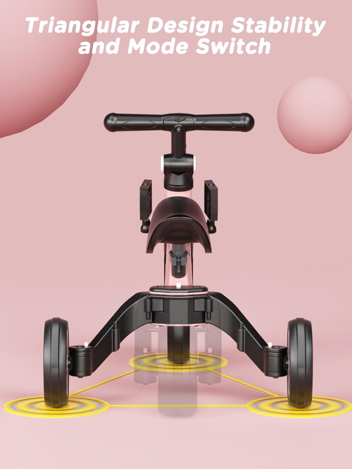 دراجة ثلاثية العجلات 3 في 1 للأطفال بعمر 1 إلى 3 سنوات، دراجة توازن ثلاثية العجلات للأولاد والبنات ترقية 2.0، بينك فاتح من اكس جي دي 4 دراجة ثلاثية العجلات 3 في 1 للأطفال بعمر 1 إلى 3 سنوات، دراجة توازن ثلاثية العجلات للأولاد والبنات ترقية 2.0، بينك فاتح من اكس جي دي - الصورة 4