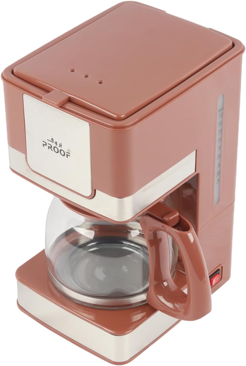 ماكينة قهوة مع إبريق زجاجي سعة 12 كوب 600 مل، قدرة 800 واط، لون بني، بلاستيك 3 ماكينة قهوة مع إبريق زجاجي سعة 12 كوب 600 مل، قدرة 800 واط، لون بني، بلاستيك - الصورة 3