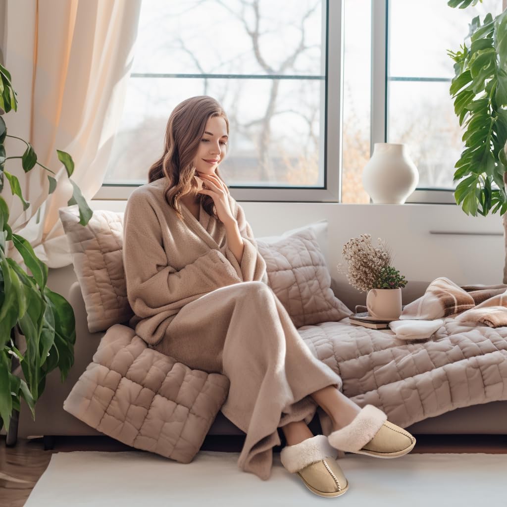 شبشب شتوي منفوش للنساء من نالاكال، حذاء دافئ ومريح من الفرو الصناعي سهل الارتداء لغرفة النوم، مصنوع من المخمل المريح مضاد للانزلاق للاماكن الداخلية والخارجية، لون كاكي، مقاس 38-39 5 شبشب شتوي منفوش للنساء من نالاكال، حذاء دافئ ومريح من الفرو الصناعي سهل الارتداء لغرفة النوم، مصنوع من المخمل المريح مضاد للانزلاق للاماكن الداخلية والخارجية، لون كاكي، مقاس 38-39 - الصورة 5