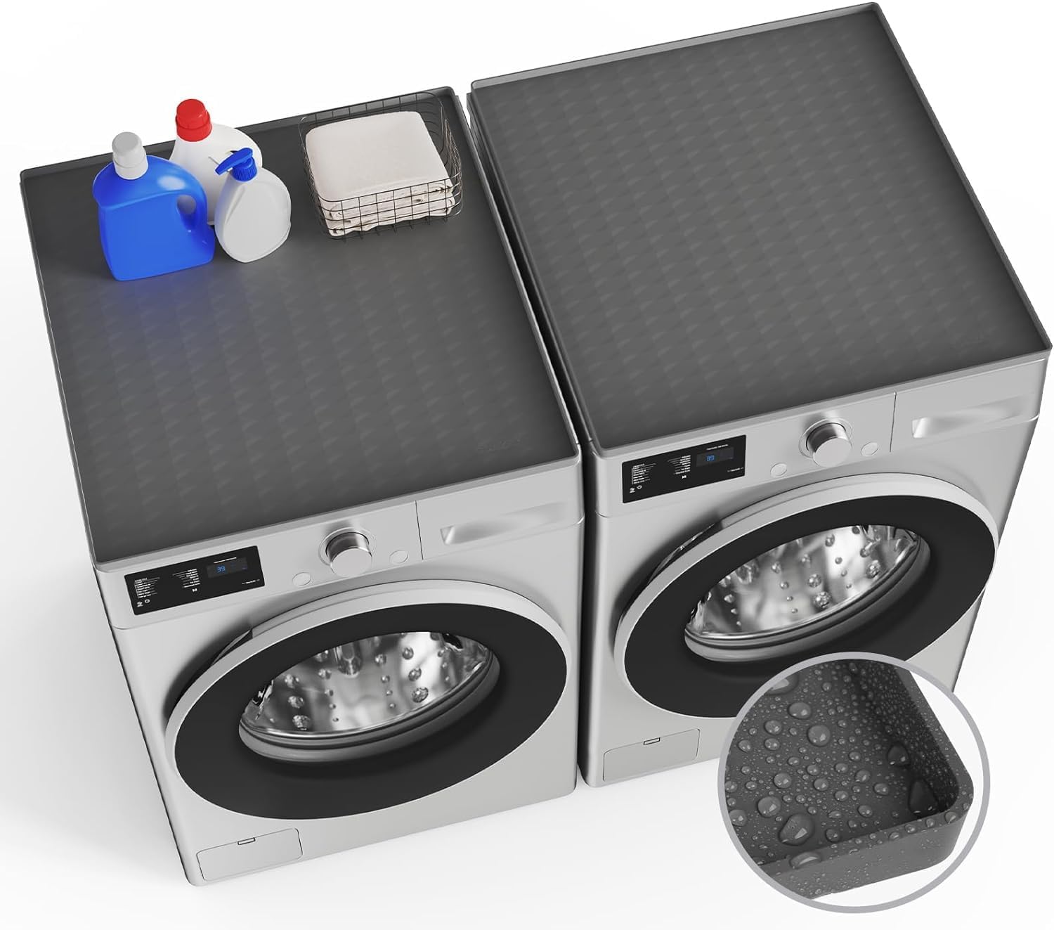 أغطية غسالة ومجففات علوية من الميكاكوز 65 سم × 60 غطاء واقي علوي السيليكون مضاد للانزلاق ومقاوم للماء لغسالات التعبئة أعلى والمطبخ لون رمادي داكن تحميل 8 أغطية غسالة ومجففات علوية من الميكاكوز 65 سم × 60 غطاء واقي علوي السيليكون مضاد للانزلاق ومقاوم للماء لغسالات التعبئة أعلى والمطبخ لون رمادي داكن تحميل - الصورة 8