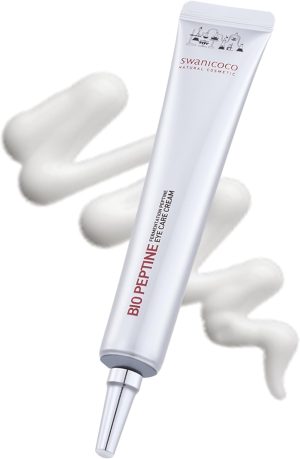 سوانكوكو كريم العناية بالعين ببتين امن للحمل مع 8 ببتيدات ونياسيناميد، كريم عين مضاد للشيخوخة للتجاعيد والقدم الغربان للعناية بالبشرة 20 مل 0.68 اونصة سائلة