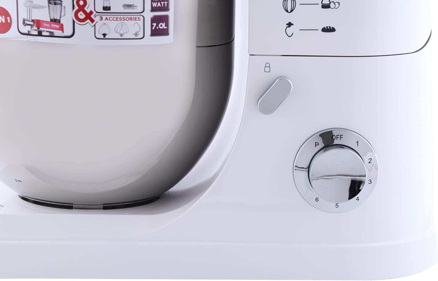 خلاط قائم مع 6 سرعات من هايبر، المقاس: 7 لتر، 1200 واط، متعدد الألوان 4 خلاط قائم مع 6 سرعات من هايبر، المقاس: 7 لتر، 1200 واط، متعدد الألوان - الصورة 4