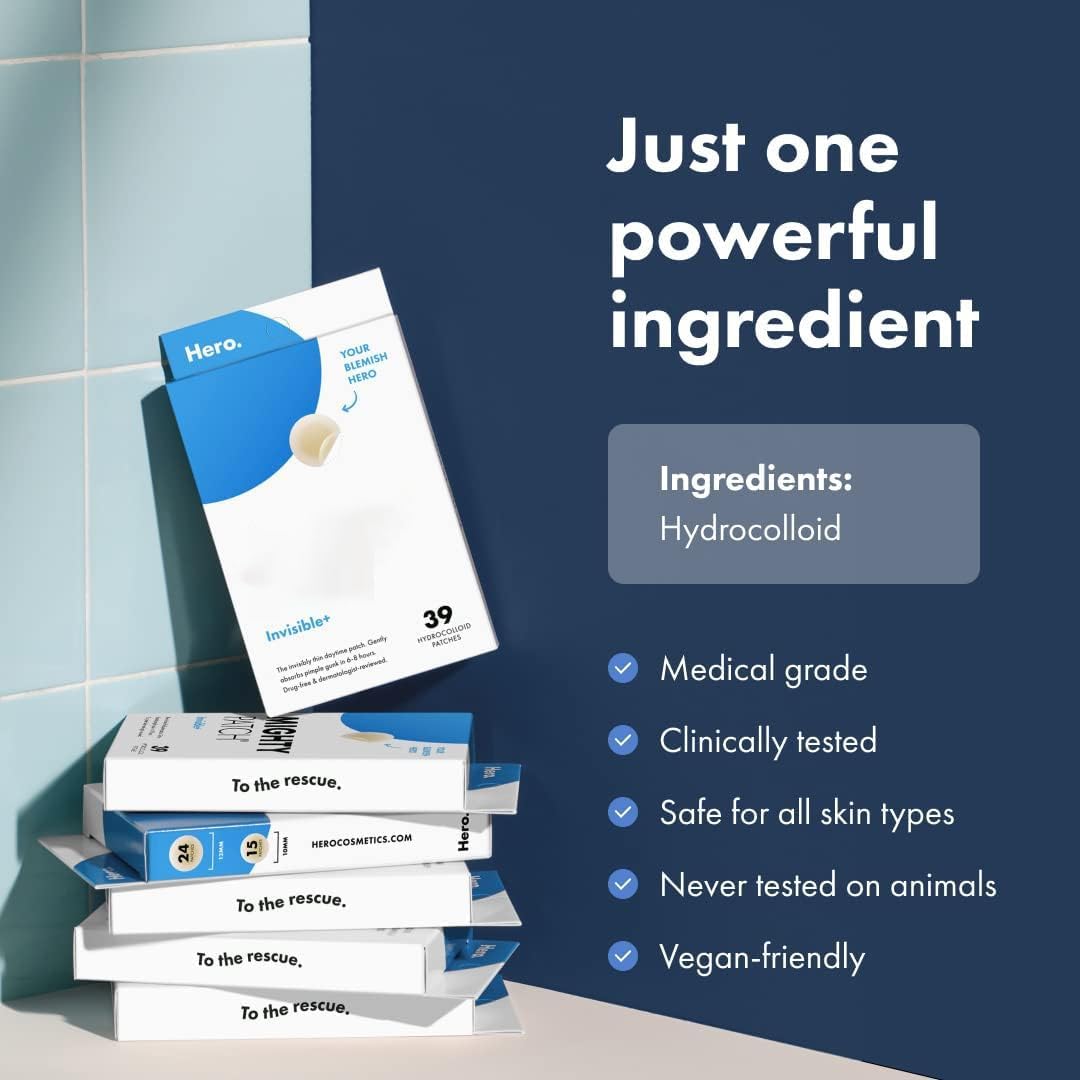 رقعة غير مرئية لعلاج البثور وحب الشباب والغرواني المائي (39 قطعة) للوجه واليوم، نباتي، لم يتم اختبارها على الحيوانات 4 رقعة غير مرئية لعلاج البثور وحب الشباب والغرواني المائي (39 قطعة) للوجه واليوم، نباتي، لم يتم اختبارها على الحيوانات - الصورة 4