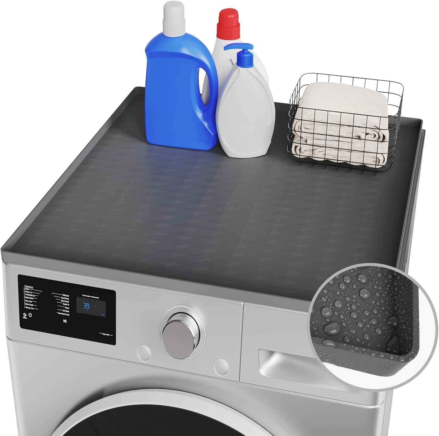 أغطية غسالة ومجففات علوية من الميكاكوز 65 سم × 60 غطاء واقي علوي السيليكون مضاد للانزلاق ومقاوم للماء لغسالات التعبئة أعلى والمطبخ لون رمادي داكن تحميل 1 أغطية غسالة ومجففات علوية من الميكاكوز 65 سم × 60 غطاء واقي علوي السيليكون مضاد للانزلاق ومقاوم للماء لغسالات التعبئة أعلى والمطبخ لون رمادي داكن تحميل