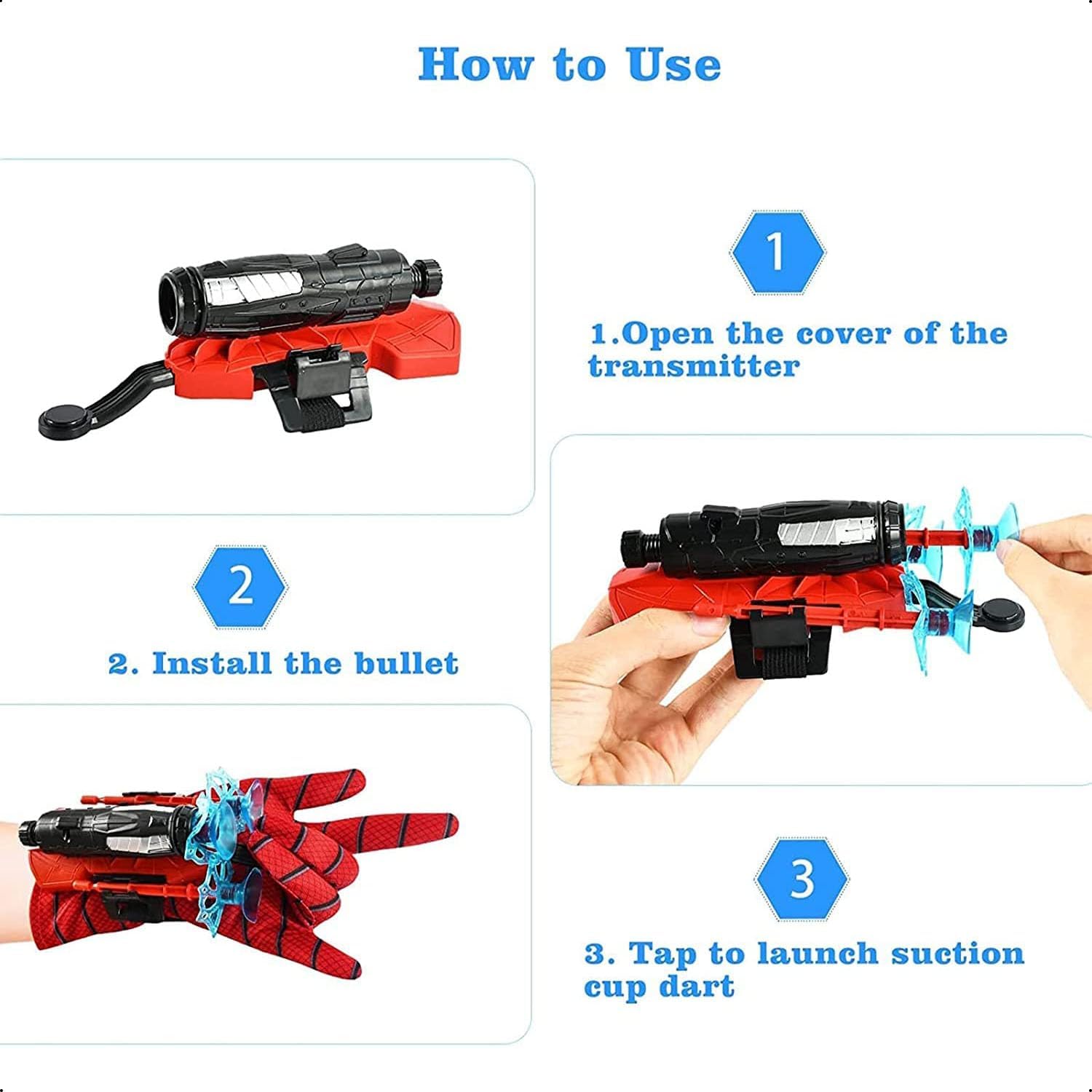 قفازات قاذف سبايدرمان مكونة من قطعتين اكس سبرينج مجموعة العاب اطلاق البطل على المعصم للاطفال قاذفة العنكبوت والمعصم لعبة للمعصم زي تنكري للبطل هدية زجاج ألوان متعددة 4 قفازات قاذف سبايدرمان مكونة من قطعتين اكس سبرينج مجموعة العاب اطلاق البطل على المعصم للاطفال قاذفة العنكبوت والمعصم لعبة للمعصم زي تنكري للبطل هدية زجاج ألوان متعددة - الصورة 4