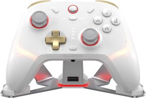 GameSir Cyclone 2 Multiplatform Wireless Controller- TMR Electromagnetic Joysticks&Hall Effect Switch triggers,6-axis Gyro Gaming Controller (Cyclone 2 White Set (Charging Station Edition))