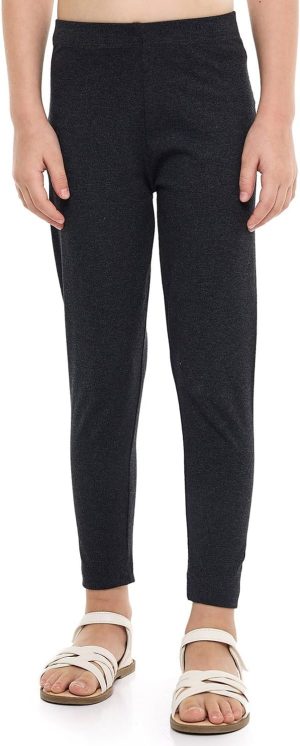 بنطلون لجينجز سادة باستك عند الخصر للبنات 325-0927KG903-8