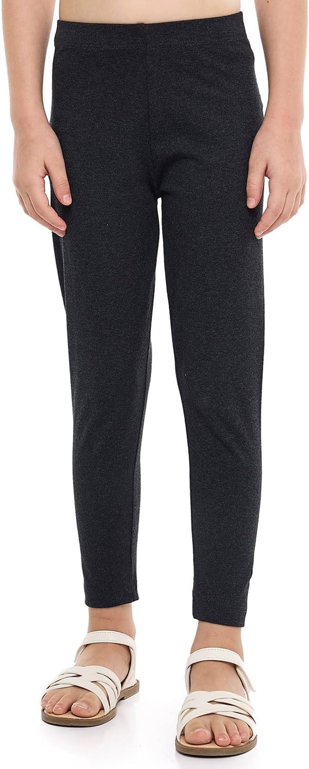 بنطلون لجينجز سادة باستك عند الخصر للبنات 325-0927KG903-8 1 بنطلون لجينجز سادة باستك عند الخصر للبنات 325-0927KG903-8