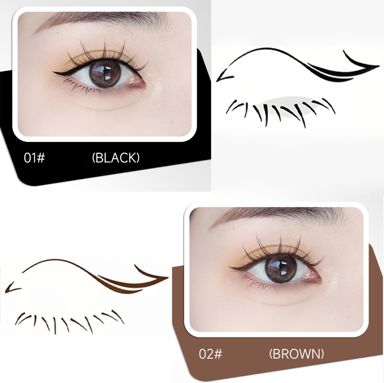 مجموعة اختام رموش سفلية 2 في 1، ختم رموش سفلي مقاوم للماء والعرق وقابل لاعادة الاستخدام للحصول على رموش سفلية مثالية (01#اسود) 3 مجموعة اختام رموش سفلية 2 في 1، ختم رموش سفلي مقاوم للماء والعرق وقابل لاعادة الاستخدام للحصول على رموش سفلية مثالية (01#اسود) - الصورة 3