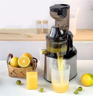 عصارة بطيئة المضغ، عصارة بطيئة للفواكه/الخضروات، تعمل بالضغط البارد مع مخرج عالي