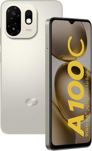 ITEL A100c, Dual SIM, 64GB Storage, 4G Mobile Phone, Titanium Gold, Android 14, 2GB RAM, Unisoc T7100, 6.6-inch, FHD+ 1570x720, 90Hz