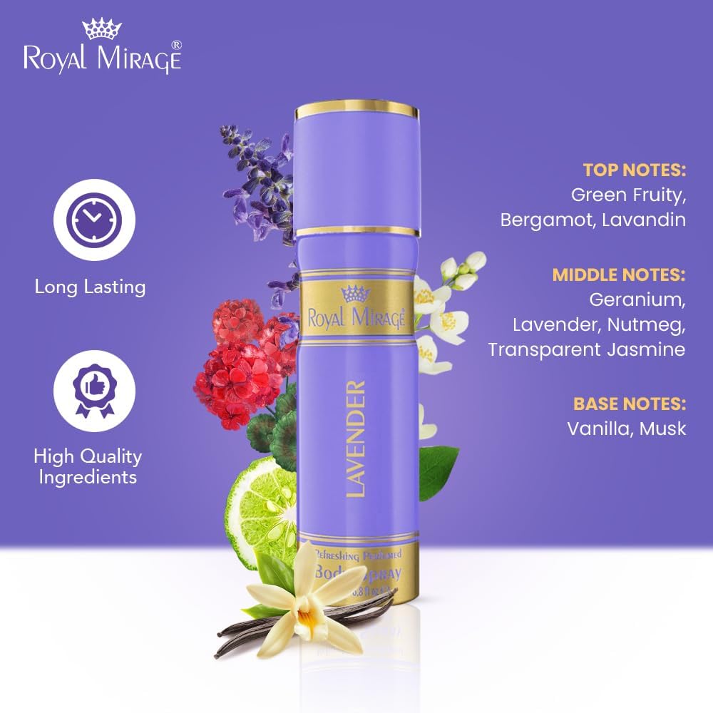 سبراي الجسم لافندر من رويال ميراج، 200 مل 2 سبراي الجسم لافندر من رويال ميراج، 200 مل - الصورة 2