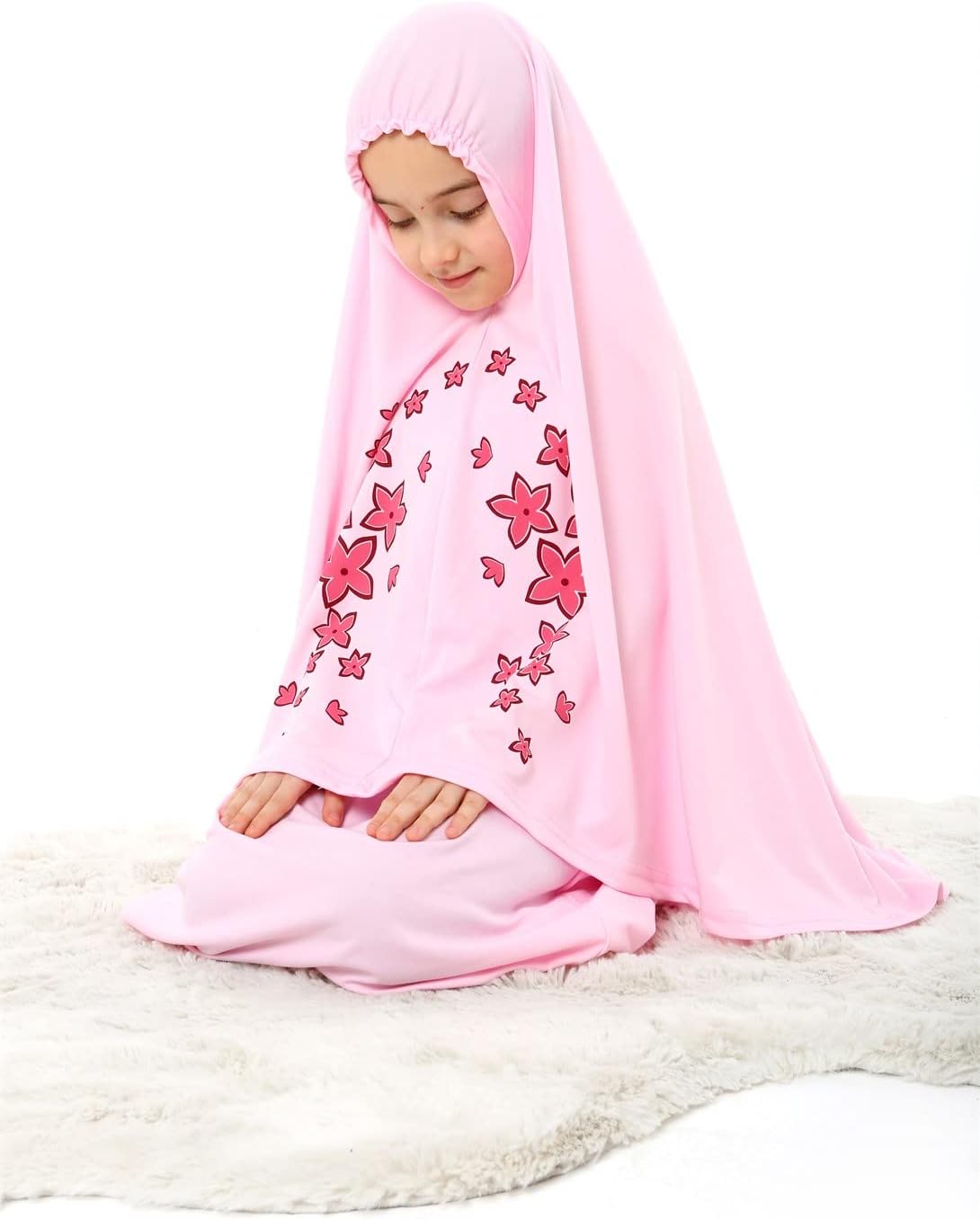 فستان صلاة مع وشاح رأس طويل بتصميم مطبوع بنمط نجوم للبنات 5 فستان صلاة مع وشاح رأس طويل بتصميم مطبوع بنمط نجوم للبنات - الصورة 5