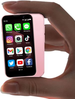 جوال ماكس صغير غير مقفل في العالم بشاشة لمس 3 انش HD من بي ال كيه اي، هاتف ذكي صغير يعمل بنظام اندرويد للاطفال والطلاب، ثنائي شرائح الاتصال رباعي النواة ثنائي شرائح الاتصال، lD2GB+16GB، زهري