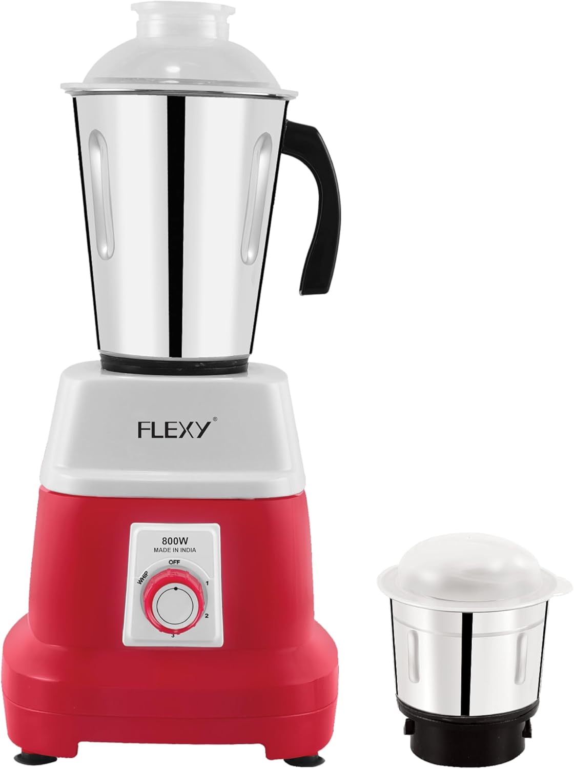 فلكسي خلاط مطحنة 2 في 1: برطمانات من الستانلس ستيل، شفرات مزدوجة الكفاءة، محرك نحاسي 100%، مقابض متينة، طاقة 800 واط، صنع في الهند، ضمان لمدة 3 سنوات.، أحمر 1 فلكسي خلاط مطحنة 2 في 1: برطمانات من الستانلس ستيل، شفرات مزدوجة الكفاءة، محرك نحاسي 100%، مقابض متينة، طاقة 800 واط، صنع في الهند، ضمان لمدة 3 سنوات.، أحمر