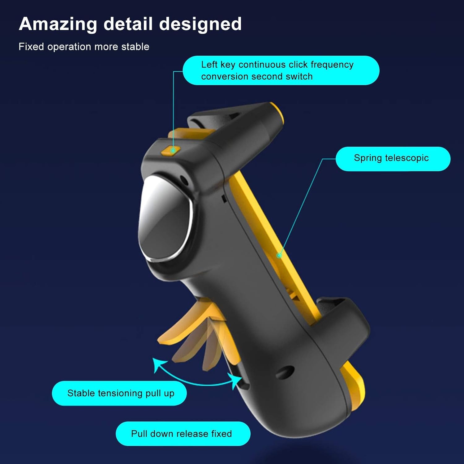 ذراع تحكم العاب بابجي مع اطلاق سريع من اكسيفور، مقبض 4 اصابع، عصا L1R1، اداة لاسلكية لاجهزة ايباد والتابلت واندرويد وiOS، هاتف ذكي، USB 4 ذراع تحكم العاب بابجي مع اطلاق سريع من اكسيفور، مقبض 4 اصابع، عصا L1R1، اداة لاسلكية لاجهزة ايباد والتابلت واندرويد وiOS، هاتف ذكي، USB - الصورة 4