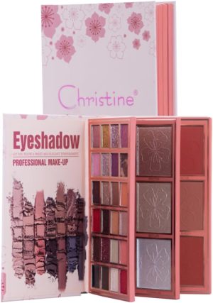 دفتر باليت كرستين 4 في 1 ظلال العيون+ اضاءة + احمر خدود + احمرة الشفاه، طبيعي