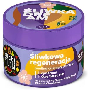 توتي فروتي مقشر الجسم بالسكر المجدد 300 غرام البرقوق والقرفة