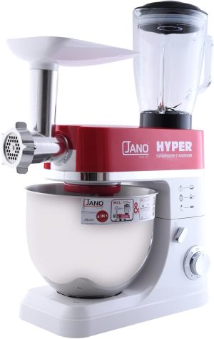 خلاط قائم مع 6 سرعات من هايبر، المقاس: 7 لتر، 1200 واط، متعدد الألوان