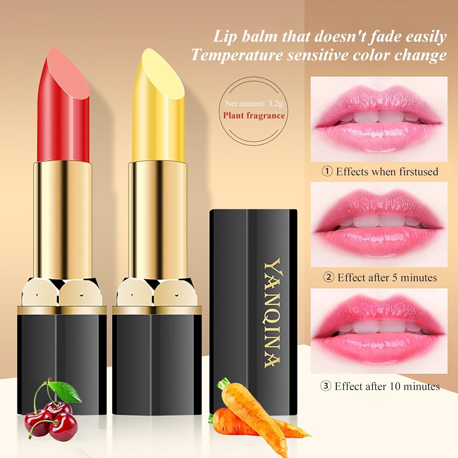 مجموعة أحمر شفاه جيلي كريستالي مرطب سحري متغير اللون طبيعي للنساء بلسمة نهائية ساتان وتركيبة مرطبة بزيت الأرجان وفيتامين E، أحمر كرزي 2 مجموعة أحمر شفاه جيلي كريستالي مرطب سحري متغير اللون طبيعي للنساء بلسمة نهائية ساتان وتركيبة مرطبة بزيت الأرجان وفيتامين E، أحمر كرزي - الصورة 2