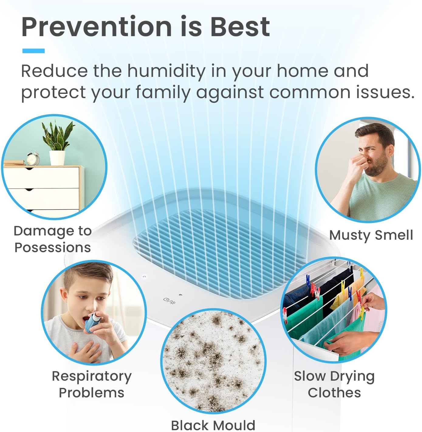 برو بريز مزيل رطوبة 1000 مل مع مؤقت 4 ساعات، ايقاف تلقائي، ضوء LED، مزيل رطوبة هواء صغير محمول للرطوبة والعفن والرطوبة في المطبخ وغرفة النوم والحمام والكارافان والجراج والقبو، 8 برو بريز مزيل رطوبة 1000 مل مع مؤقت 4 ساعات، ايقاف تلقائي، ضوء LED، مزيل رطوبة هواء صغير محمول للرطوبة والعفن والرطوبة في المطبخ وغرفة النوم والحمام والكارافان والجراج والقبو، - الصورة 8